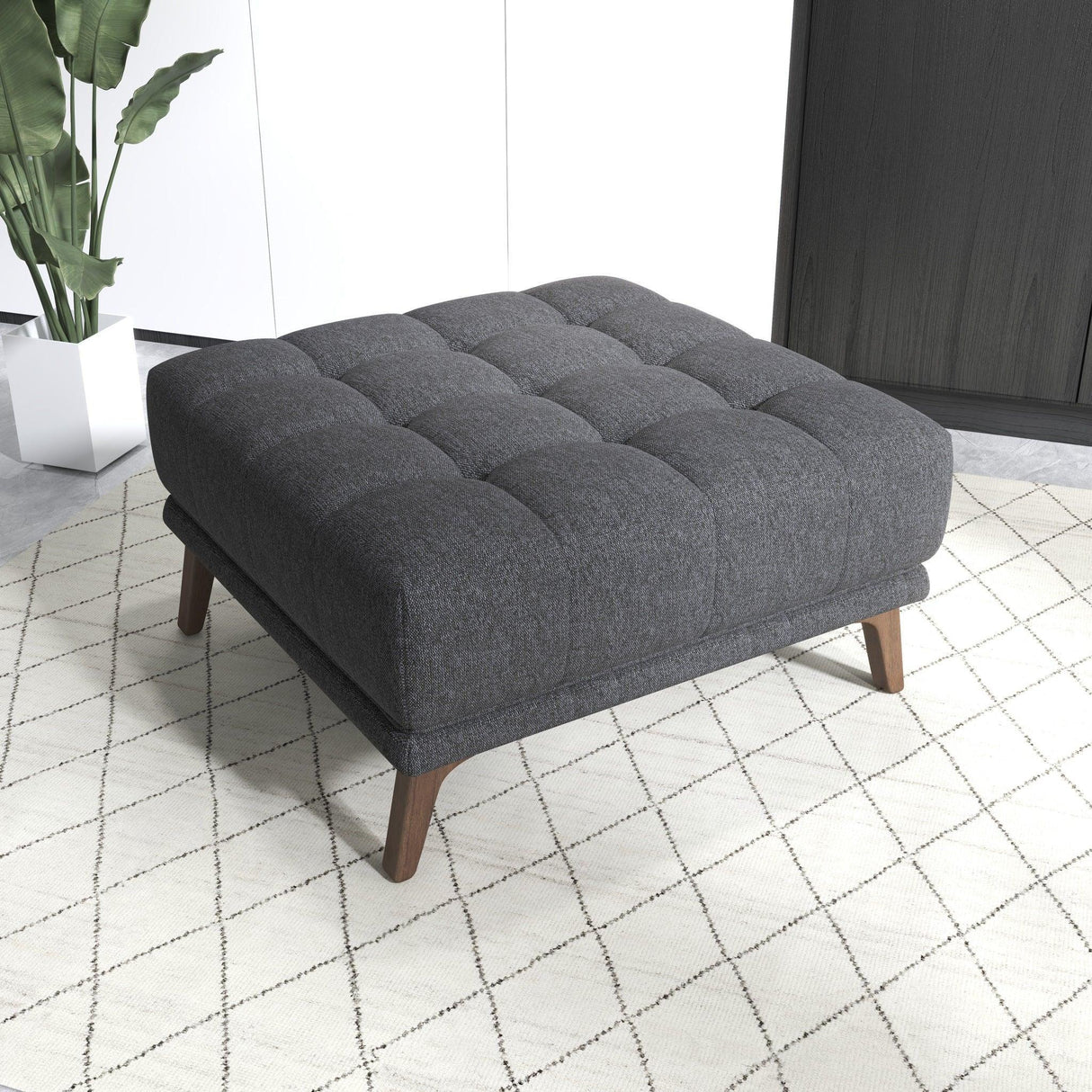 Addison - Square Upholstered Ottoman - Furniture Home Direct