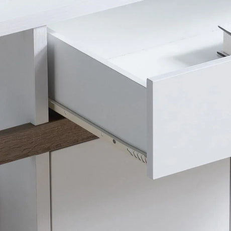 Modernize Kitchen Buffet Organizing Cabinet With 4 Shelves - White / Dark Taupe - Furniture Home Direct