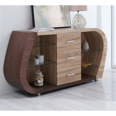 Tony Accent Cabinet with Twwo-Toned Wood Design - Brown - Furniture Home Direct