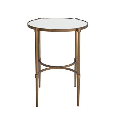 Bedford - Oval Mirror Accent Table - Antique Bronze - Furniture Home Direct