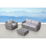 Outdoor Wicker Conversation Set With Cushions, All Weather - Furniture Home Direct