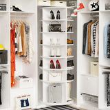 6 Tier Spinning Shoe Rack, Free Standing, 360° Revolving Shoe Organizer - White - Furniture Home Direct