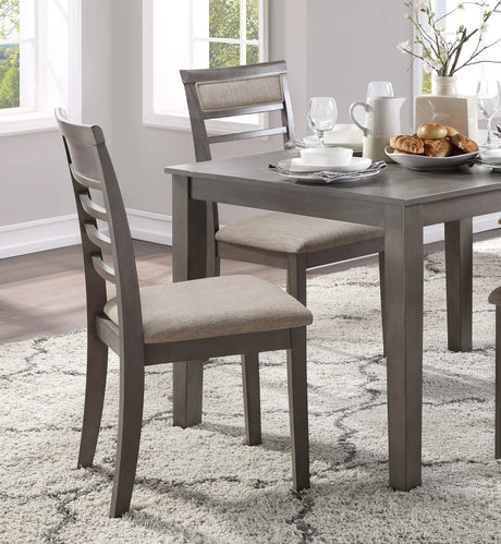 Dining Set Rectangular Table with Padded Chairs Gray - Furniture Home Direct