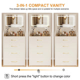Vanity Desk With Mirror And 3 Drawers American Design White - Furniture Home Direct