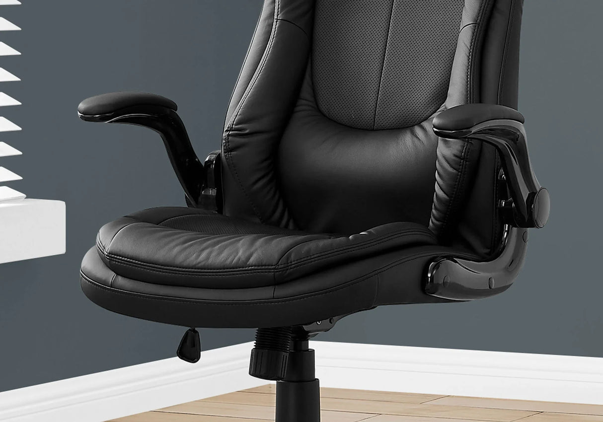 Office Chair, Adjustable Height, Swivel, Ergonomic, Armrests, Contemporary & Modern - Black - Furniture Home Direct