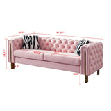Chesterfield - Modern Tufted Velvet Living Room Sofa, 84.25''W Couch - Furniture Home Direct