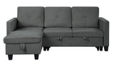 Nova - Velvet Reversible Sleeper Sectional Sofa With Storage Chaise - Furniture Home Direct