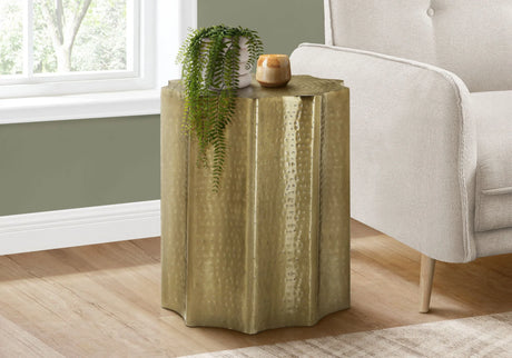 Drum Accent Side Table, Stylish Scalloped Design - Furniture Home Direct