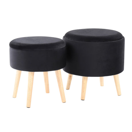 Tray - Contemporary Storage Ottoman With Matching Stool - Furniture Home Direct