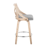 Charlotte - Farmhouse Fixed Height Counter Stool With Swivel And Round Footrest (Set of 2) - Furniture Home Direct