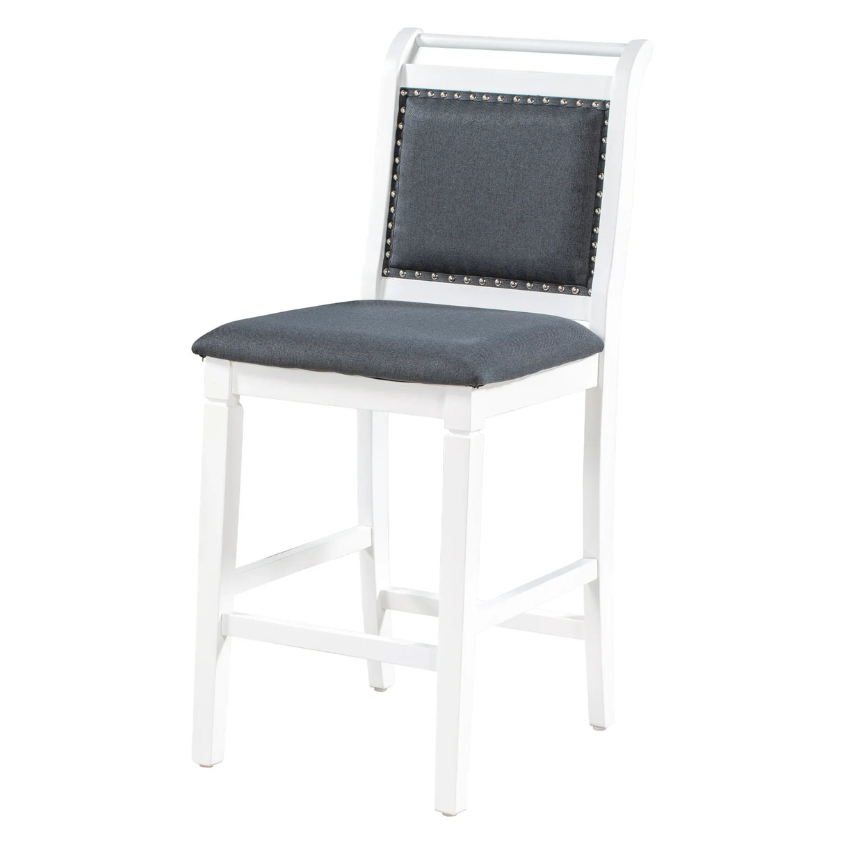 Dining Set Drop Leaf Counter Height With 2 Chairs White Gray - Furniture Home Direct