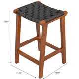James - Mid-Century Modern Genuine Leather Counter Stool - Furniture Home Direct