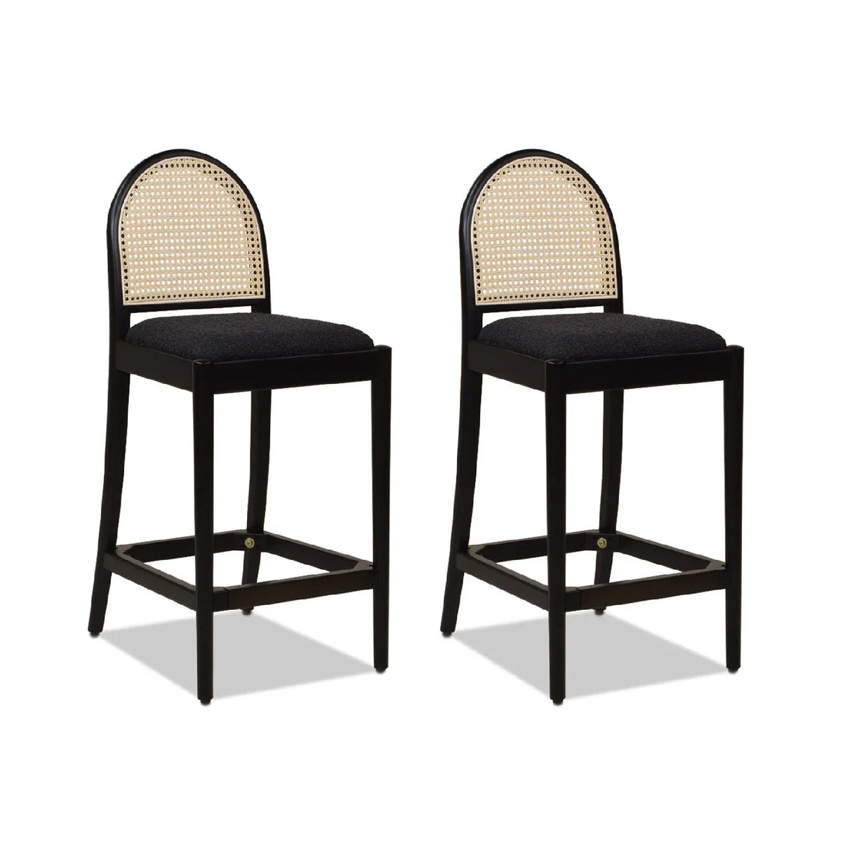 Panama - Curved Back Cane Counter Stool (Set of 2) - Furniture Home Direct
