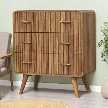 T Bar Ridged Chest - Brown - Furniture Home Direct