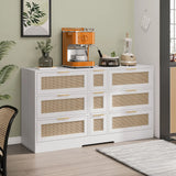 Elegant Rattan Locker With 9 Drawers, Metal Handles - Furniture Home Direct