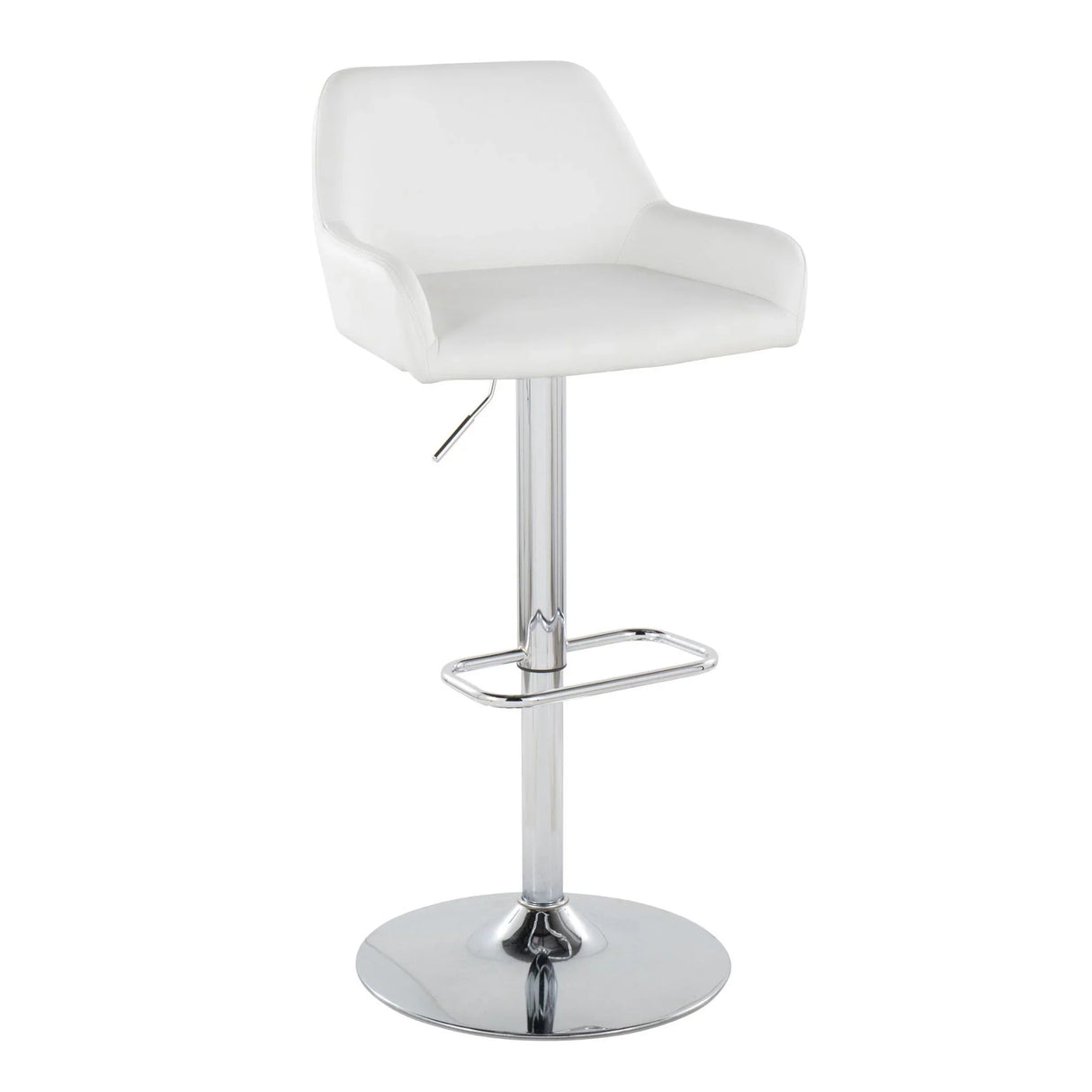 Daniella - Contemporary Adjustable Barstool With Swivel With Rounded Rectangle Footrest (Set of 2) - Furniture Home Direct