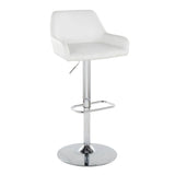 Daniella - Contemporary Adjustable Barstool With Swivel With Rounded Rectangle Footrest (Set of 2) - Furniture Home Direct