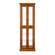 Curio Cabinet Lighted Curio Diapaly Cabinet With Adjustable Shelves And Mirrored Back Panel, Tempered Glass Doors (6 Tier), (E26 Light Bulb Not Included) - Furniture Home Direct