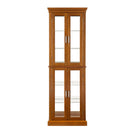 Curio Cabinet Lighted Curio Diapaly Cabinet With Adjustable Shelves And Mirrored Back Panel, Tempered Glass Doors (6 Tier), (E26 Light Bulb Not Included) - Furniture Home Direct