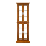 Curio Cabinet Lighted Curio Diapaly Cabinet With Adjustable Shelves And Mirrored Back Panel, Tempered Glass Doors (6 Tier), (E26 Light Bulb Not Included) - Furniture Home Direct
