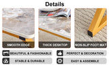 Coffee Table Marble Pattern Rectangular Gold Frame White - Furniture Home Direct