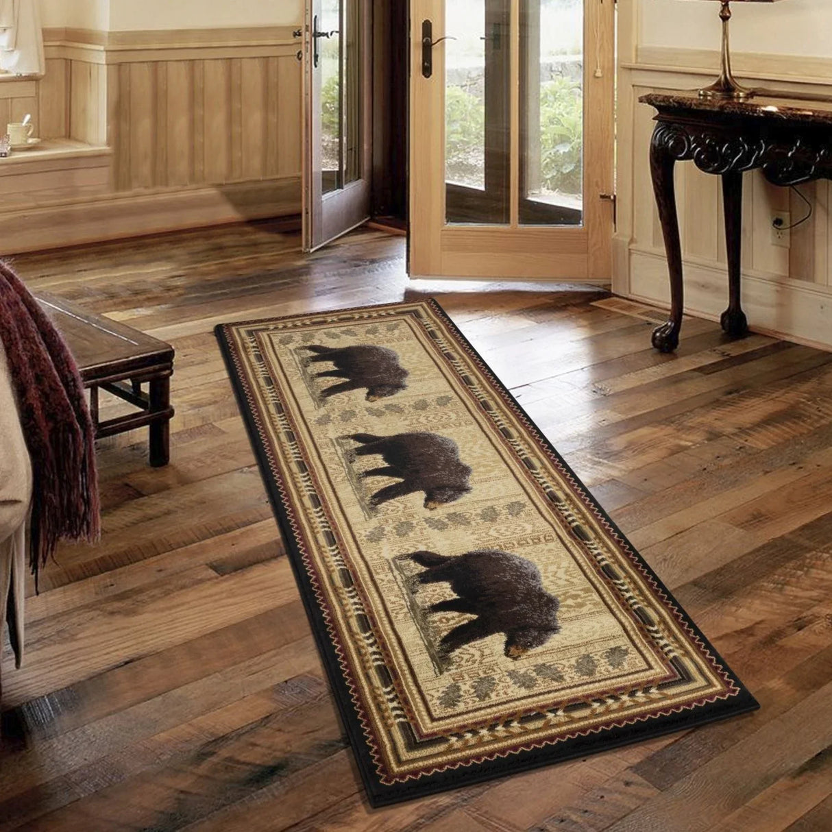 Nature's Nest - 5'3" X 7'3" Lodge Area Rug - Black - Furniture Home Direct