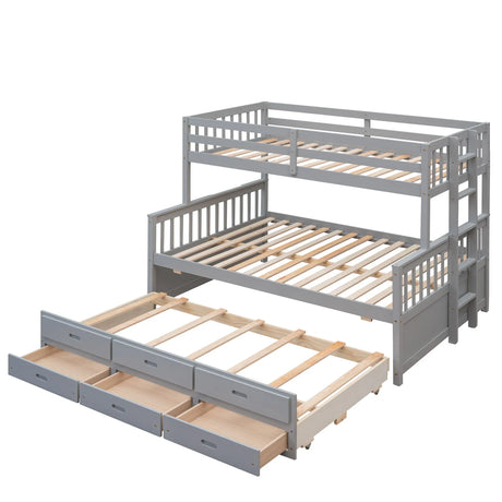 Bunk Bed With Twin Size Trundle And Drawers - Furniture Home Direct