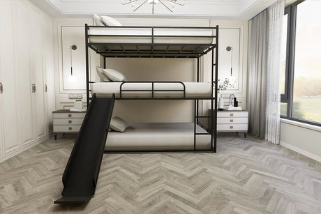 Twin Size House Loft Bed With Slide And Ladder - Black - Furniture Home Direct