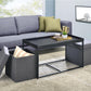 Monty - Wood Grain 3 Piece Coffee Table Set With Raised Edges (Set of 3) - Furniture Home Direct