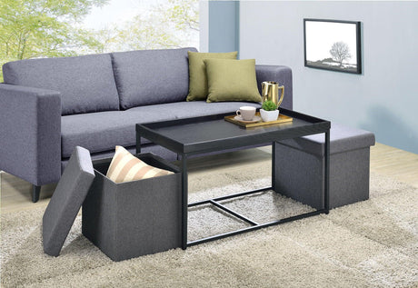 Monty - Wood Grain 3 Piece Coffee Table Set With Raised Edges (Set of 3) - Furniture Home Direct