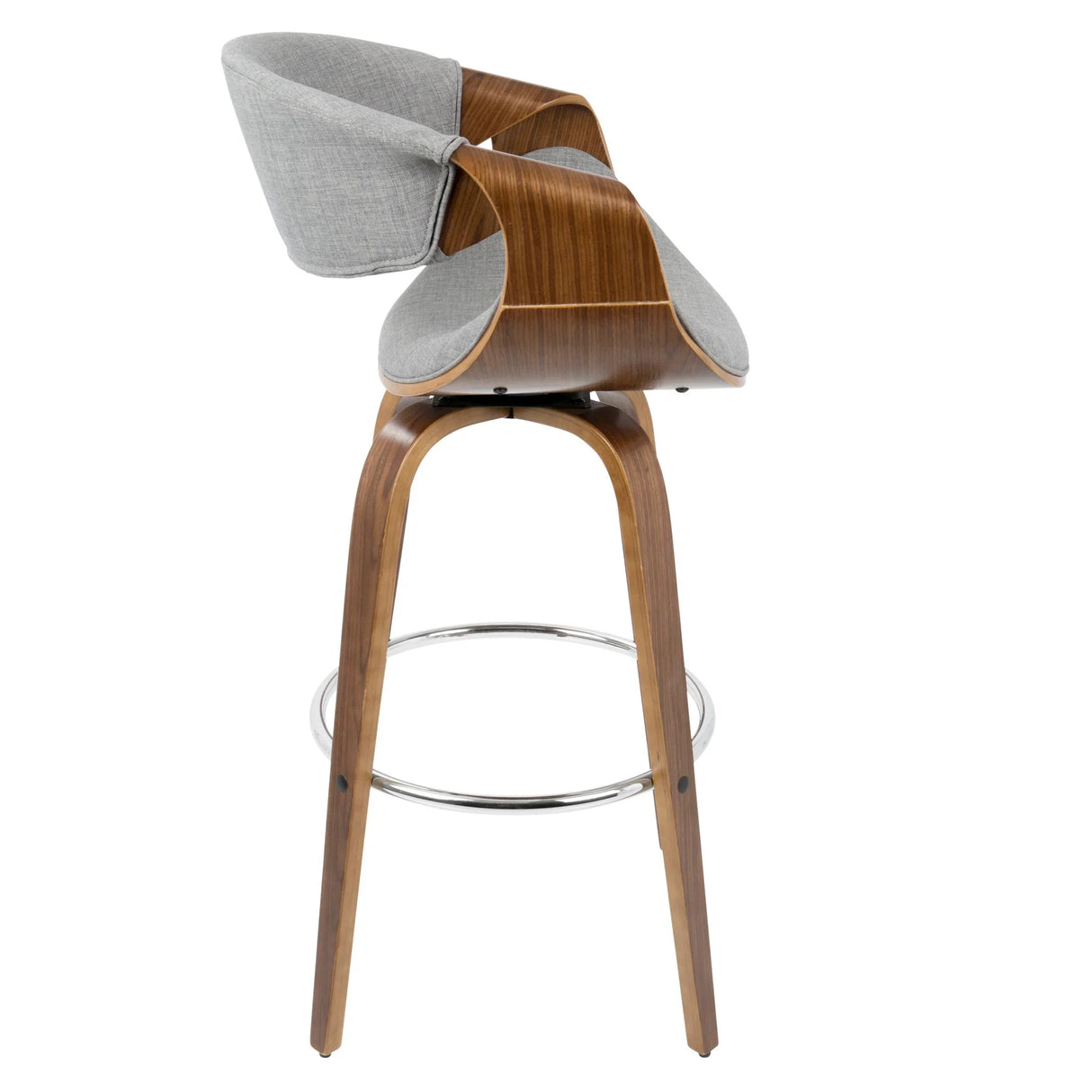Curvini Mid - Century Modern Fixed Height Barstool With Swivel (Set of 2) - Furniture Home Direct