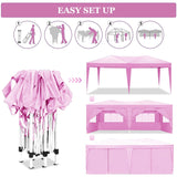 10'X20' Folding Canopy With 6 Removable Sidewalls Outdoor Event Shelter UPF 50+ Gazebo Portable Tents For Parties Beach Camping Wedding Ez Pop Up Canopy - Furniture Home Direct