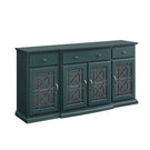 Classic Fretwork Detailed Glass Door Sideboard - Furniture Home Direct