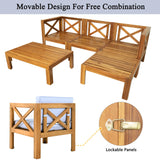 Outdoor 5-Piece Sectional With Cushions and Coffee Table - Furniture Home Direct