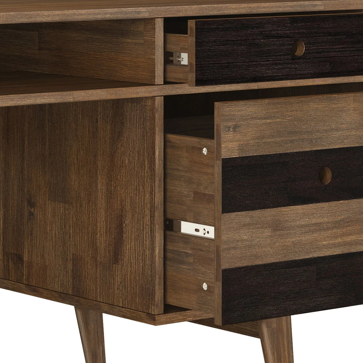 Clarkson - Desk With Side Drawers - Rustic Natural Aged Brown - Furniture Home Direct