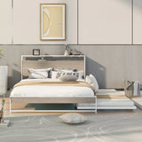 Platform Bed Frame With Trundle, USB Ports And Slat Support, No Box Spring Needed - Furniture Home Direct