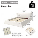 Upholstered Platform Bed With Special Shaped Velvet Headboard - Furniture Home Direct