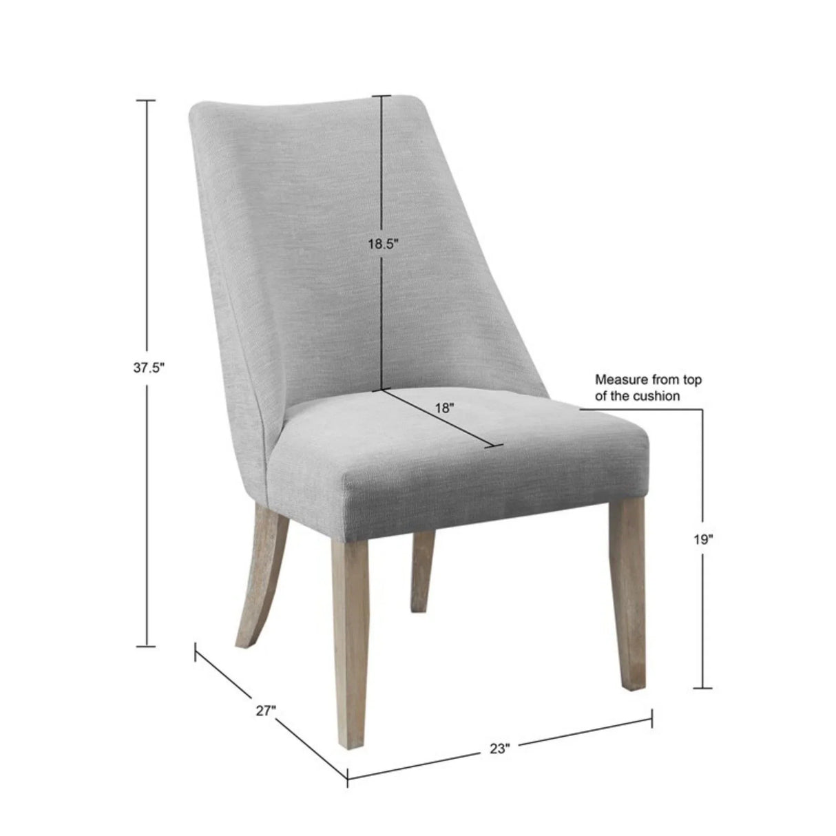 Winfield - Upholstered Dining Chair (Set of 2) - Light Gray - Furniture Home Direct
