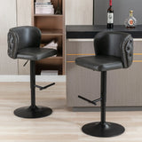 Counter Height Bar Stools Tufted Upholstered Dark Gray - Furniture Home Direct