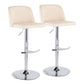Toriano - Contemporary Adjustable Barstool With Swivel & Rounded T Footrest (Set of 2) - Furniture Home Direct