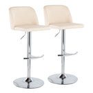 Toriano - Contemporary Adjustable Barstool With Swivel & Rounded T Footrest (Set of 2) - Furniture Home Direct