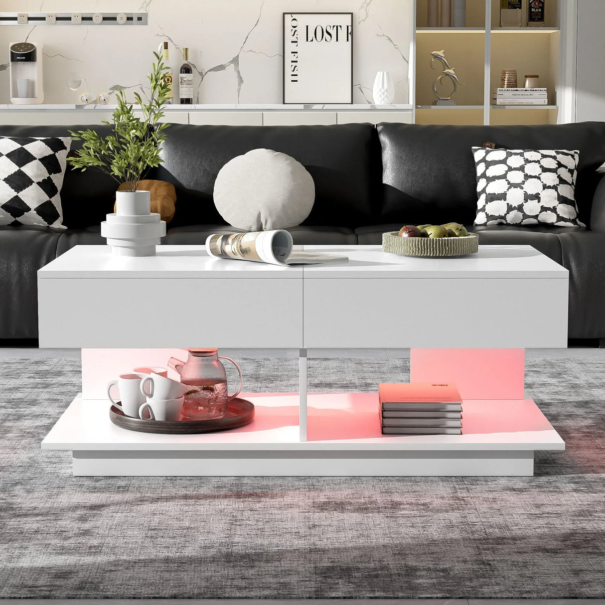 Multifunctional Adjustable Coffee Table With Hidden Storage Space For Living Room - Furniture Home Direct