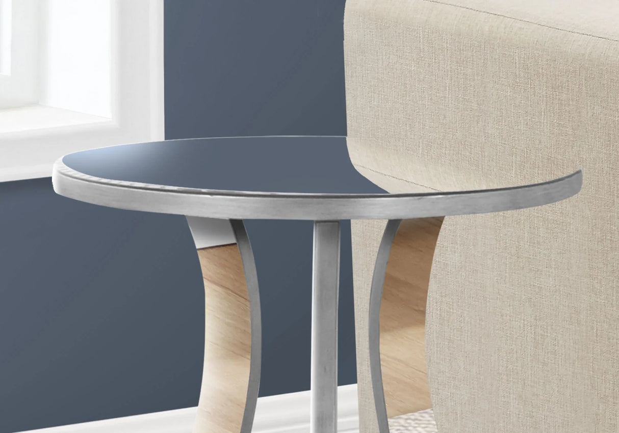 Accent Table, Side Mirror, Transitional - Silver - Furniture Home Direct