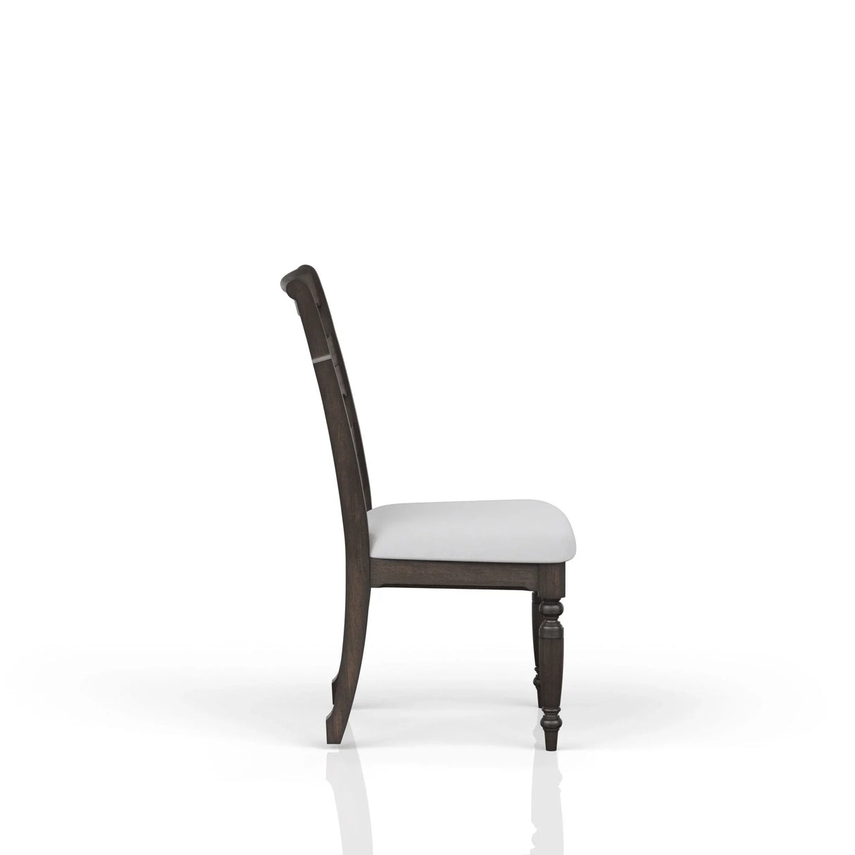 Upholstered Seat Ladderback Side Chair - Coffee - Furniture Home Direct