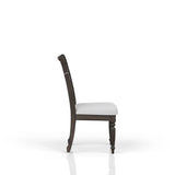 Upholstered Seat Ladderback Side Chair - Coffee - Furniture Home Direct