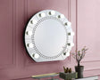 Farai - Glam Mirrored Faux Crystal Diamonds Wall Decor Mirror - Silver - Furniture Home Direct