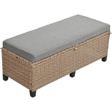 Outdoor Sectional with 2 Extendable Side Tables and Washable Covers - Brown - Furniture Home Direct