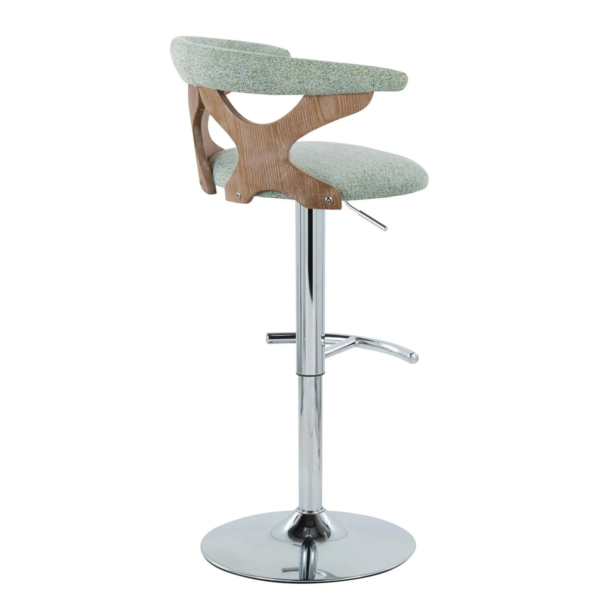 Gardenia - Contemporary Adjustable Barstool With Swivel / Rounded T Footrest (Set of 2) - Furniture Home Direct