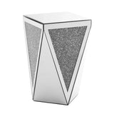 Side Table Geometric Mirrored Decorative Living Room Silver - Furniture Home Direct