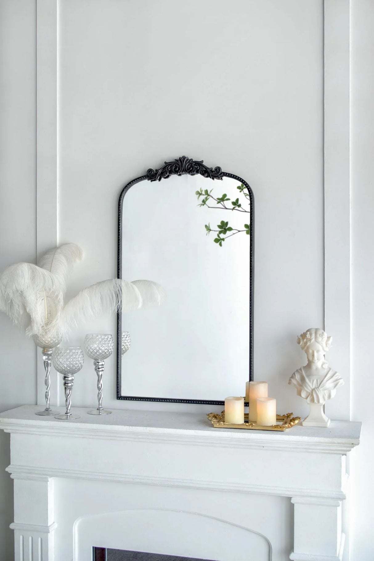 Arch Mirror, Baroque Inspired Wall Decor For Bathroom, Bedroom, Living Room - Furniture Home Direct